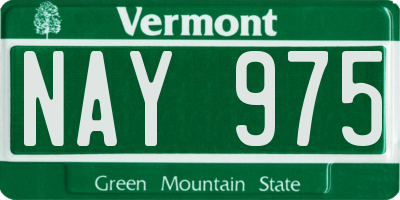 VT license plate NAY975