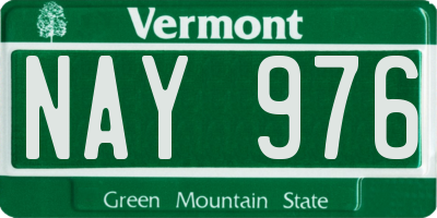 VT license plate NAY976