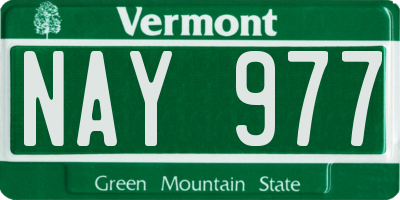 VT license plate NAY977