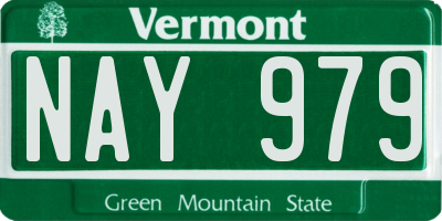 VT license plate NAY979