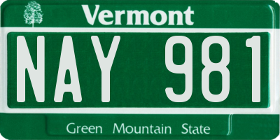 VT license plate NAY981
