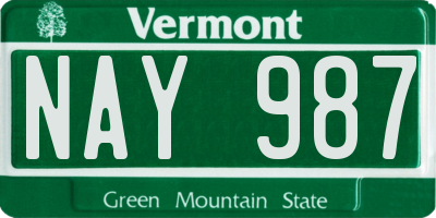 VT license plate NAY987