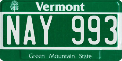 VT license plate NAY993