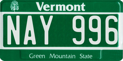 VT license plate NAY996