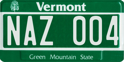 VT license plate NAZ004