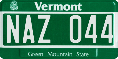 VT license plate NAZ044