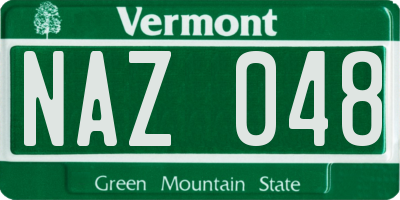 VT license plate NAZ048
