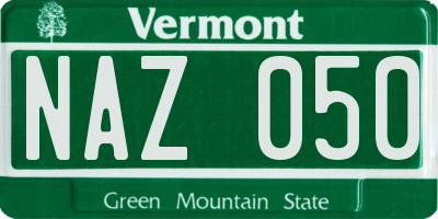 VT license plate NAZ050