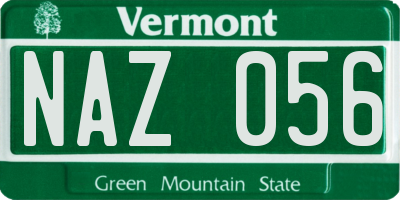 VT license plate NAZ056