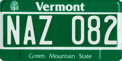 VT license plate NAZ082