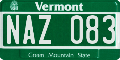 VT license plate NAZ083