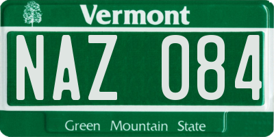 VT license plate NAZ084