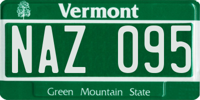 VT license plate NAZ095