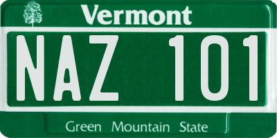 VT license plate NAZ101