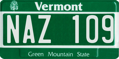 VT license plate NAZ109