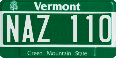 VT license plate NAZ110