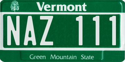 VT license plate NAZ111
