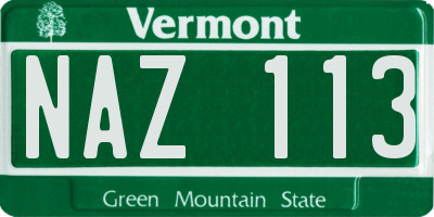 VT license plate NAZ113