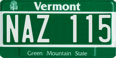 VT license plate NAZ115