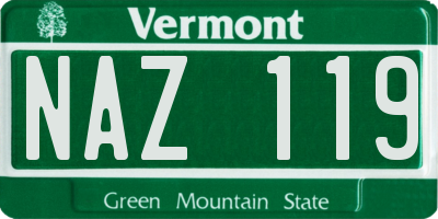 VT license plate NAZ119