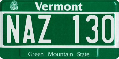 VT license plate NAZ130