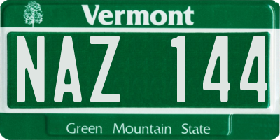 VT license plate NAZ144
