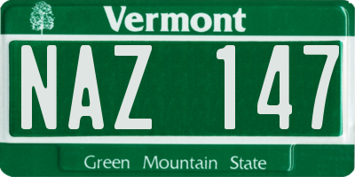 VT license plate NAZ147