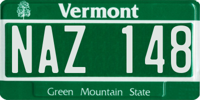 VT license plate NAZ148