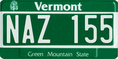 VT license plate NAZ155