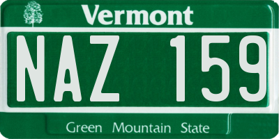 VT license plate NAZ159
