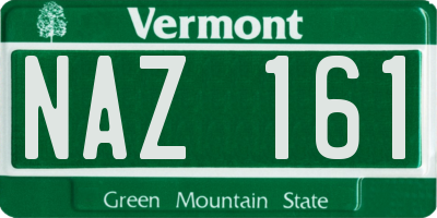 VT license plate NAZ161