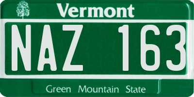 VT license plate NAZ163