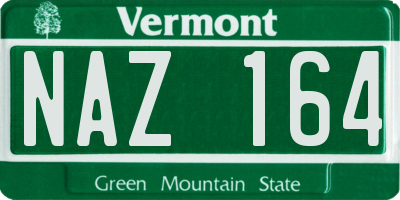 VT license plate NAZ164