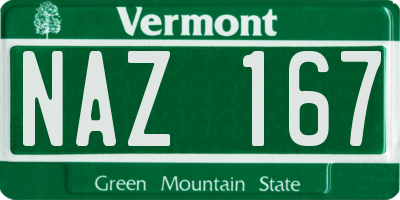 VT license plate NAZ167