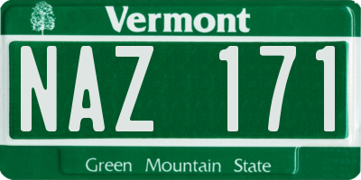 VT license plate NAZ171