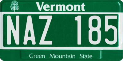 VT license plate NAZ185