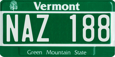 VT license plate NAZ188