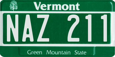 VT license plate NAZ211