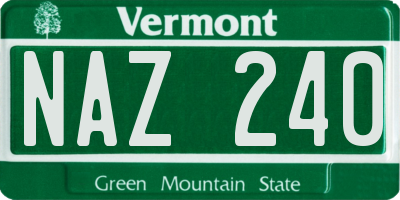 VT license plate NAZ240