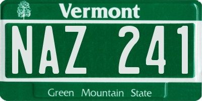 VT license plate NAZ241