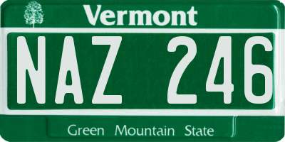 VT license plate NAZ246