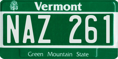VT license plate NAZ261