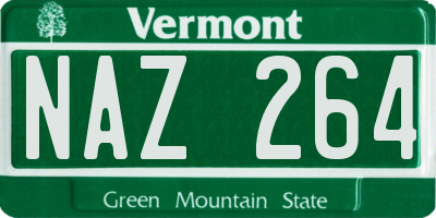 VT license plate NAZ264