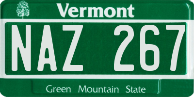VT license plate NAZ267