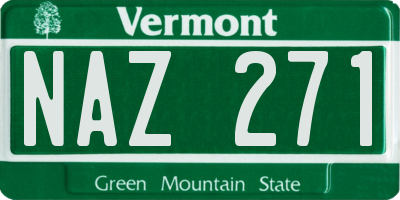 VT license plate NAZ271