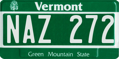 VT license plate NAZ272