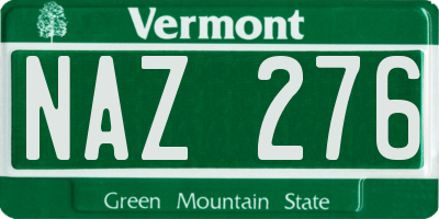 VT license plate NAZ276