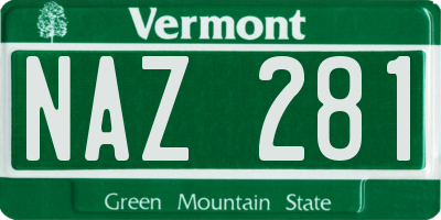 VT license plate NAZ281