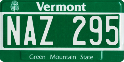 VT license plate NAZ295