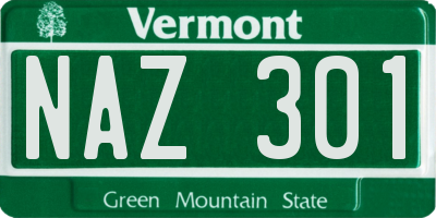 VT license plate NAZ301